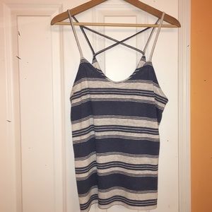 Blur&white stripped tank top